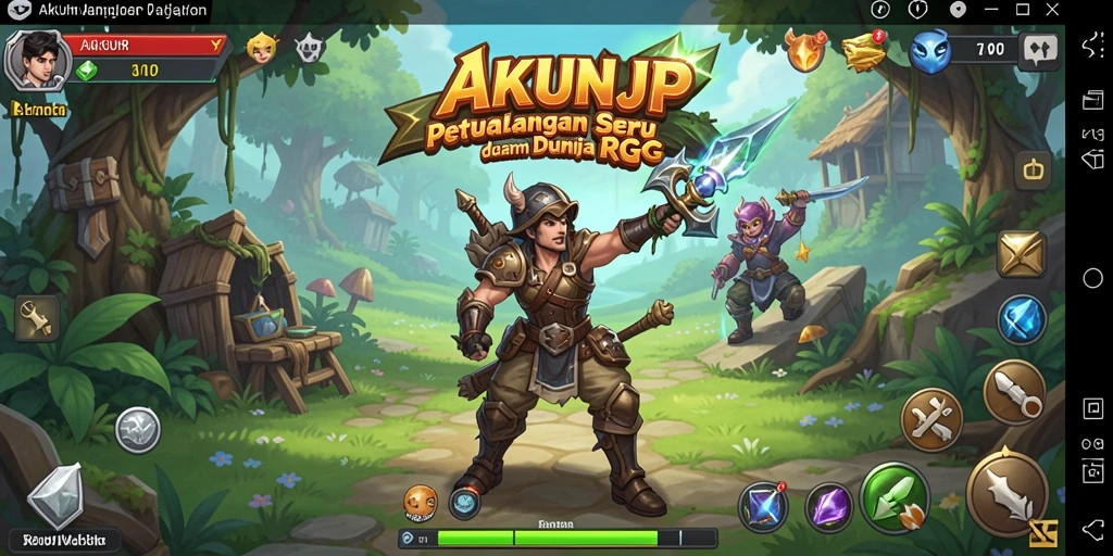 Tampilan menarik gameplay RPG AKUNJP dengan karakter dan dunia yang kaya.