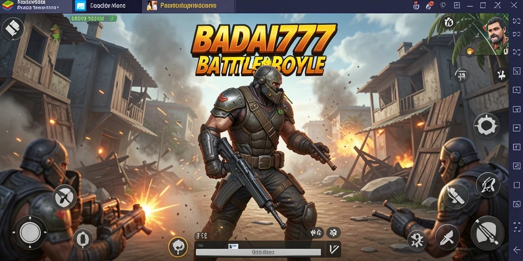 Gameplay seru dan mendebarkan dalam BADAI777 Battle Royale.