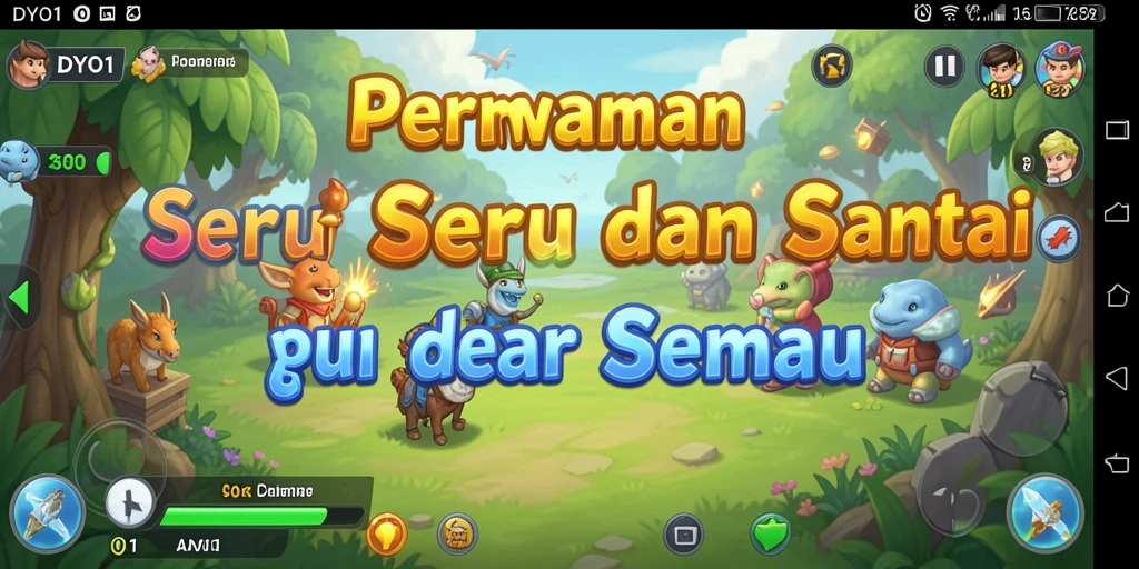 Tangkapan layar DYO1 menunjukkan gameplay yang menyenangkan dan penuh warna.