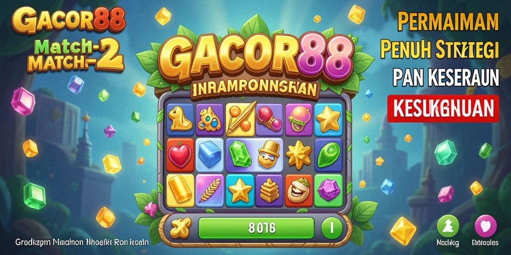 Tampilan gameplay GACOR88 dengan teka-teki Match-3 yang menarik.
