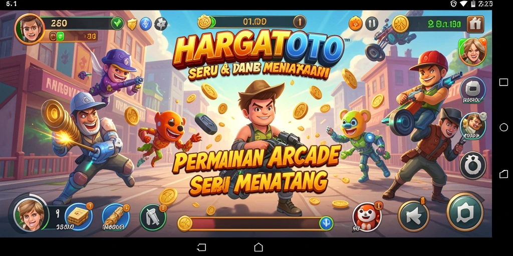 Tampilan gameplay yang penuh warna dan menantang di HARGATOTO.