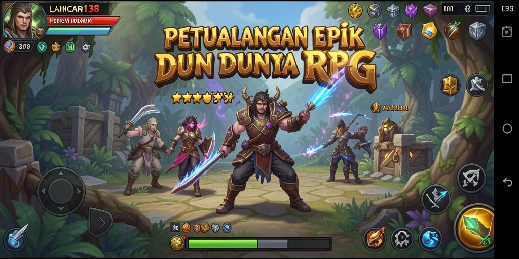 Gameplay menarik dengan karakter RPG yang beragam.