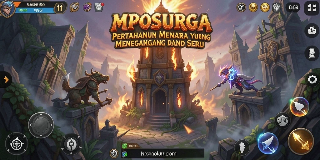 Gameplay menegangkan di MPOSURGA dengan strategi Tower Defense.