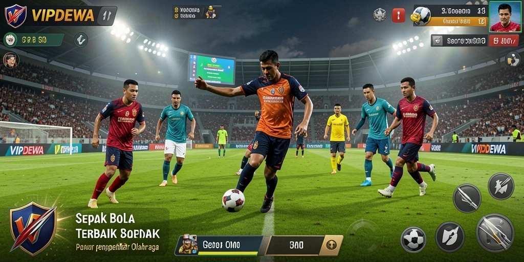 Tampilan menakjubkan dari gameplay VIPDEWA dengan aksi sepak bola yang mendebarkan.